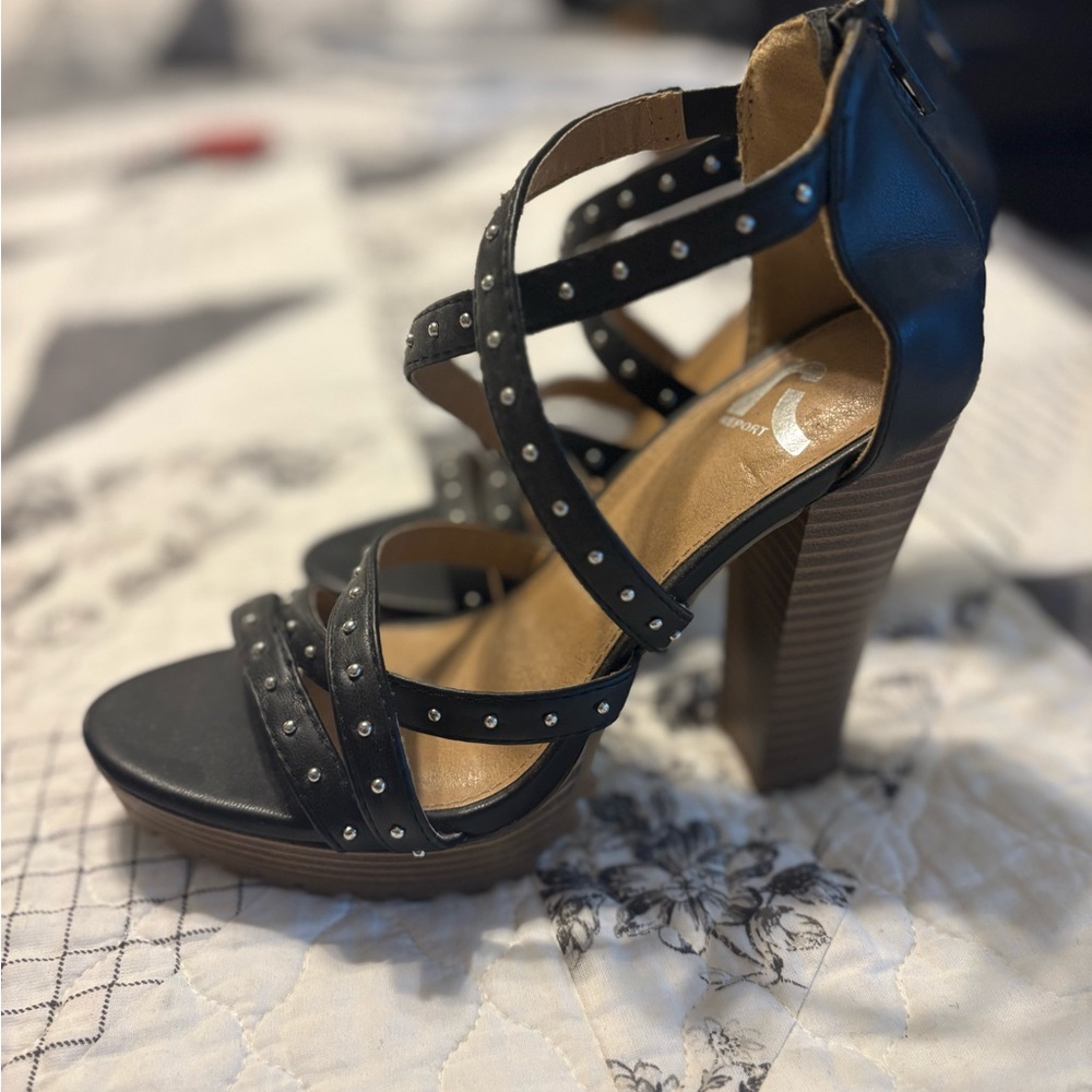Report Black Studded Strappy Heels - Picture 3 of 5